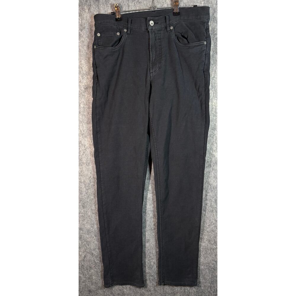 Faherty Mens Black Size 32 Stretch Terry 5 Pocket Slim Denim Jeans Casual